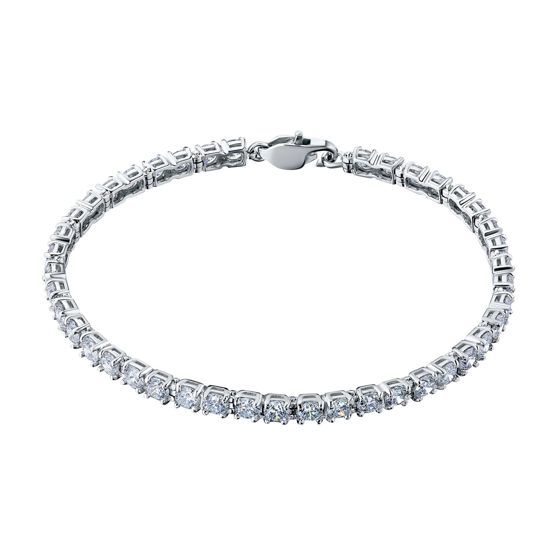 14K White Gold Bracelet with 38 Round-Cut Lab-Created Diamonds 5.27 - Which Mark