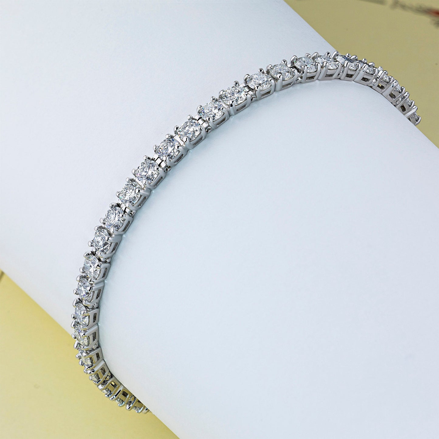 14K White Gold Bracelet with 38 Round-Cut Lab-Created Diamonds 5.27 - Which Mark