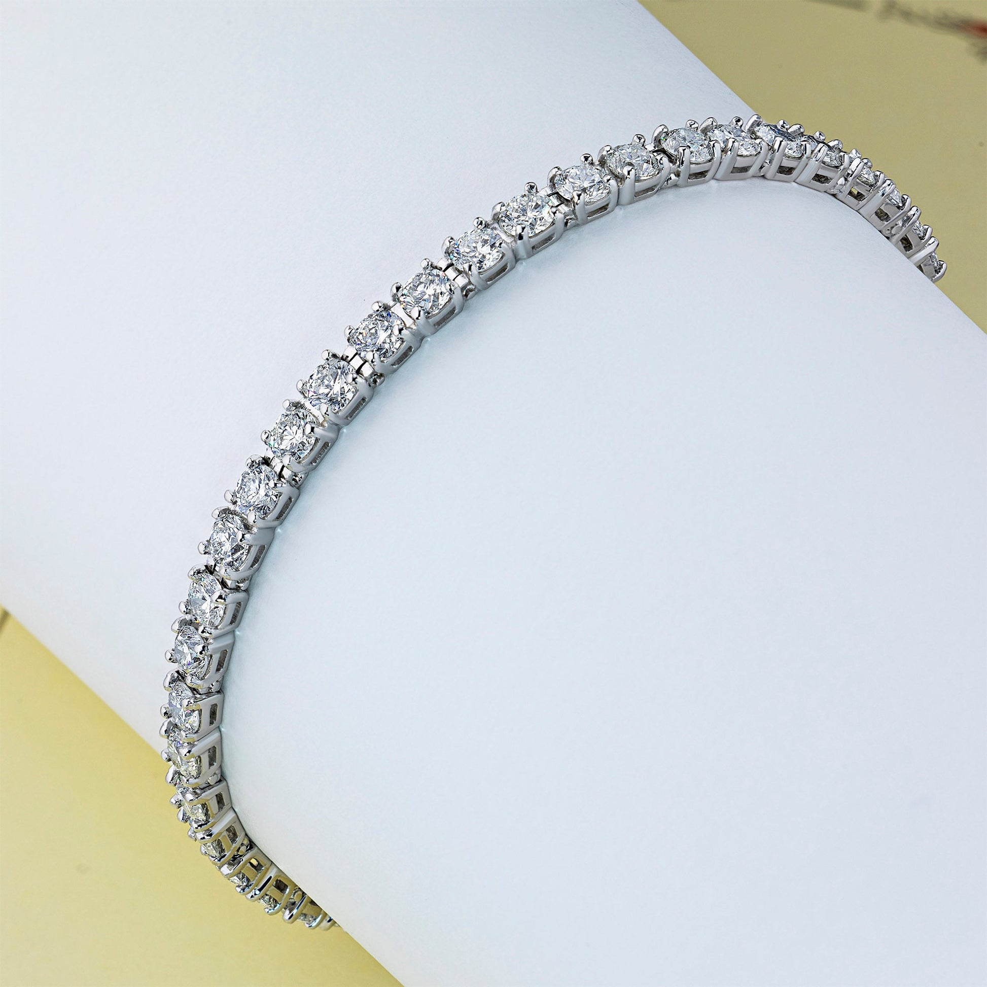 14K White Gold Bracelet with 38 Round-Cut Lab-Created Diamonds 5.27 - Which Mark