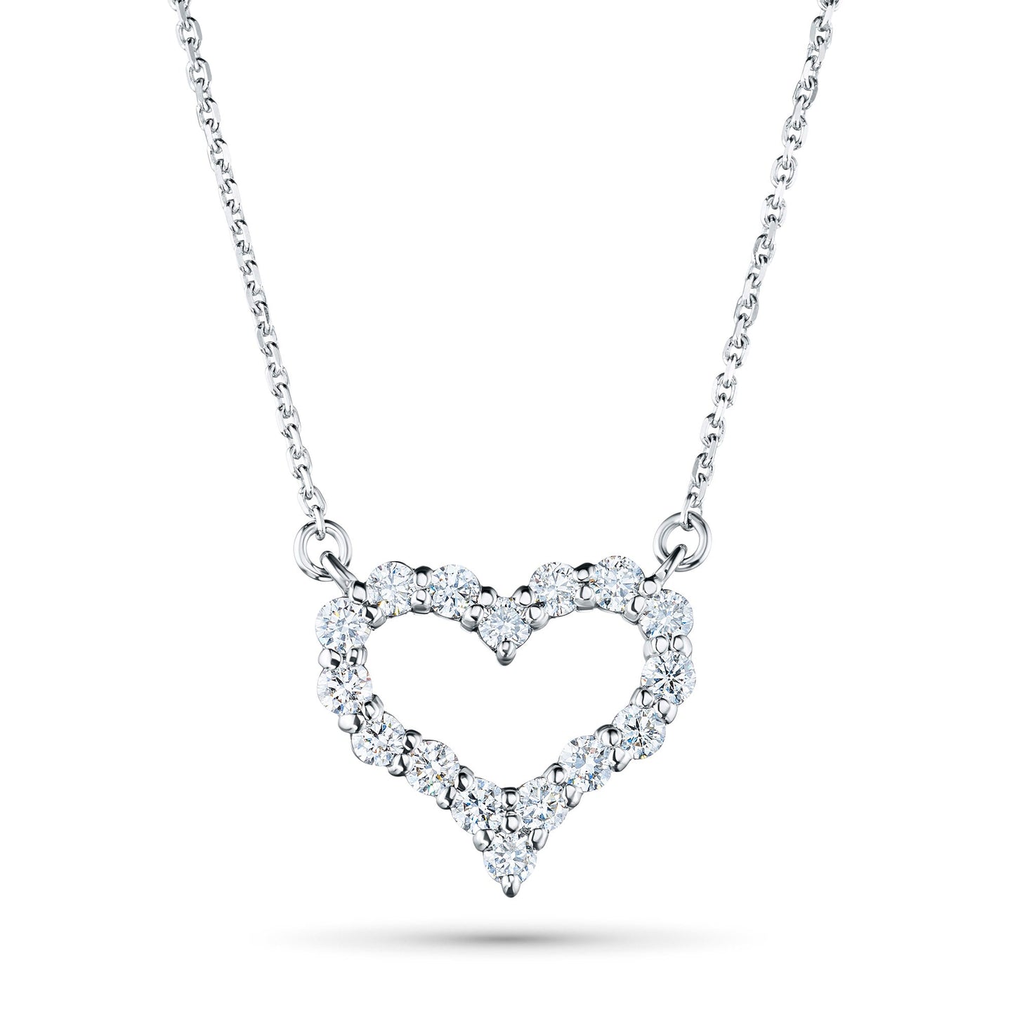Sterling Silver Necklace with 16 Round-Cut Lab-Created Diamonds 0.623 - Which Mark