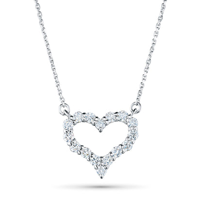 Sterling Silver Necklace with 16 Round-Cut Lab-Created Diamonds 0.623 - Which Mark