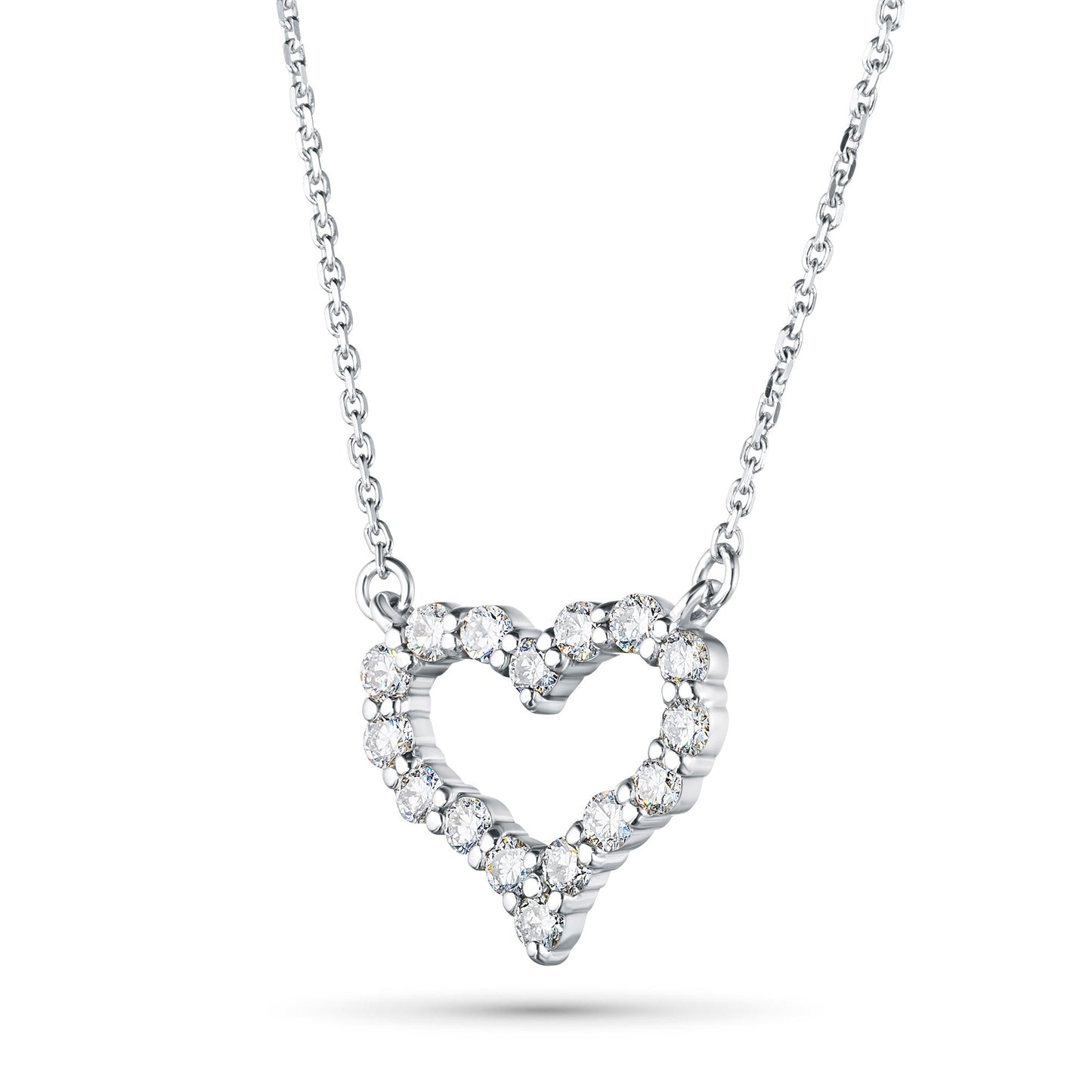 Sterling Silver Necklace with 16 Round-Cut Lab-Created Diamonds 0.623 - Which Mark