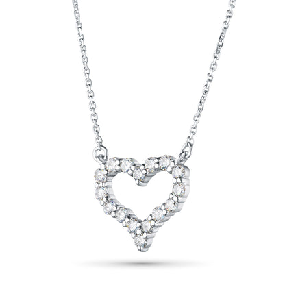 Sterling Silver Necklace with 16 Round-Cut Lab-Created Diamonds 0.623 - Which Mark