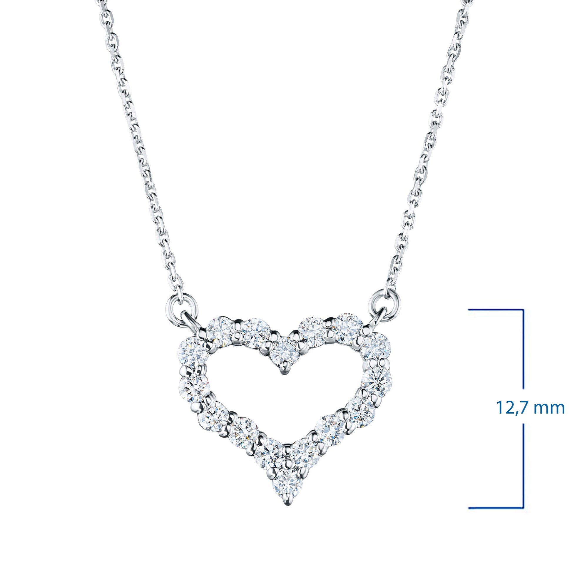 Sterling Silver Necklace with 16 Round-Cut Lab-Created Diamonds 0.623 - Which Mark