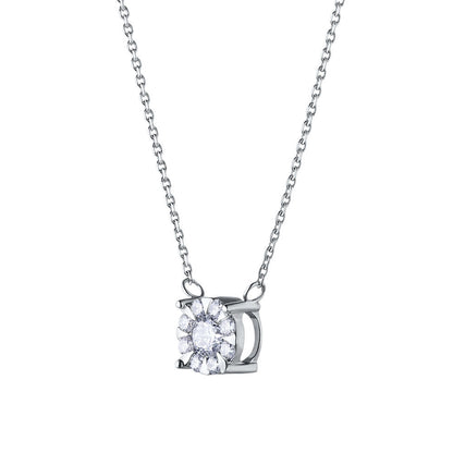 Sterling Silver Necklace with 9 Round-Cut Lab-Created Diamonds 0.293 - Which Mark