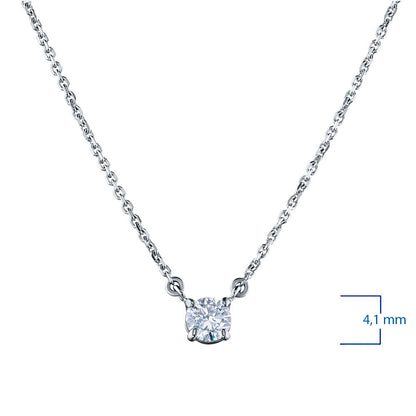 Sterling Silver Necklace with 1 Round-Cut Lab-Created Diamond 0.263 - Which Mark