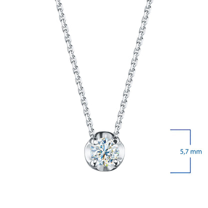 14K White Gold Necklace with 1 Round-Cut Lab-Created Diamond 0.705 - Which Mark