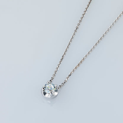 14K White Gold Necklace with 1 Round-Cut Lab-Created Diamond 0.705 - Which Mark