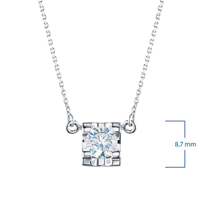 14K White Gold Necklace with 1 Round-Cut Lab-Created Diamond 0.33 - Which Mark