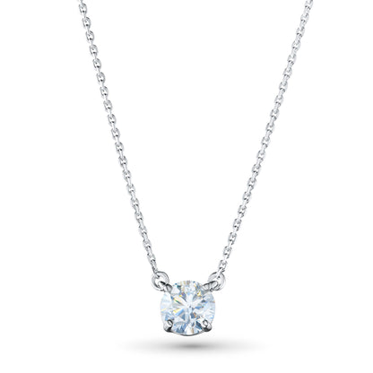 14K White Gold Necklace with 1 Round-Cut Lab-Created Diamond 0.4 CT.TW - Which Mark