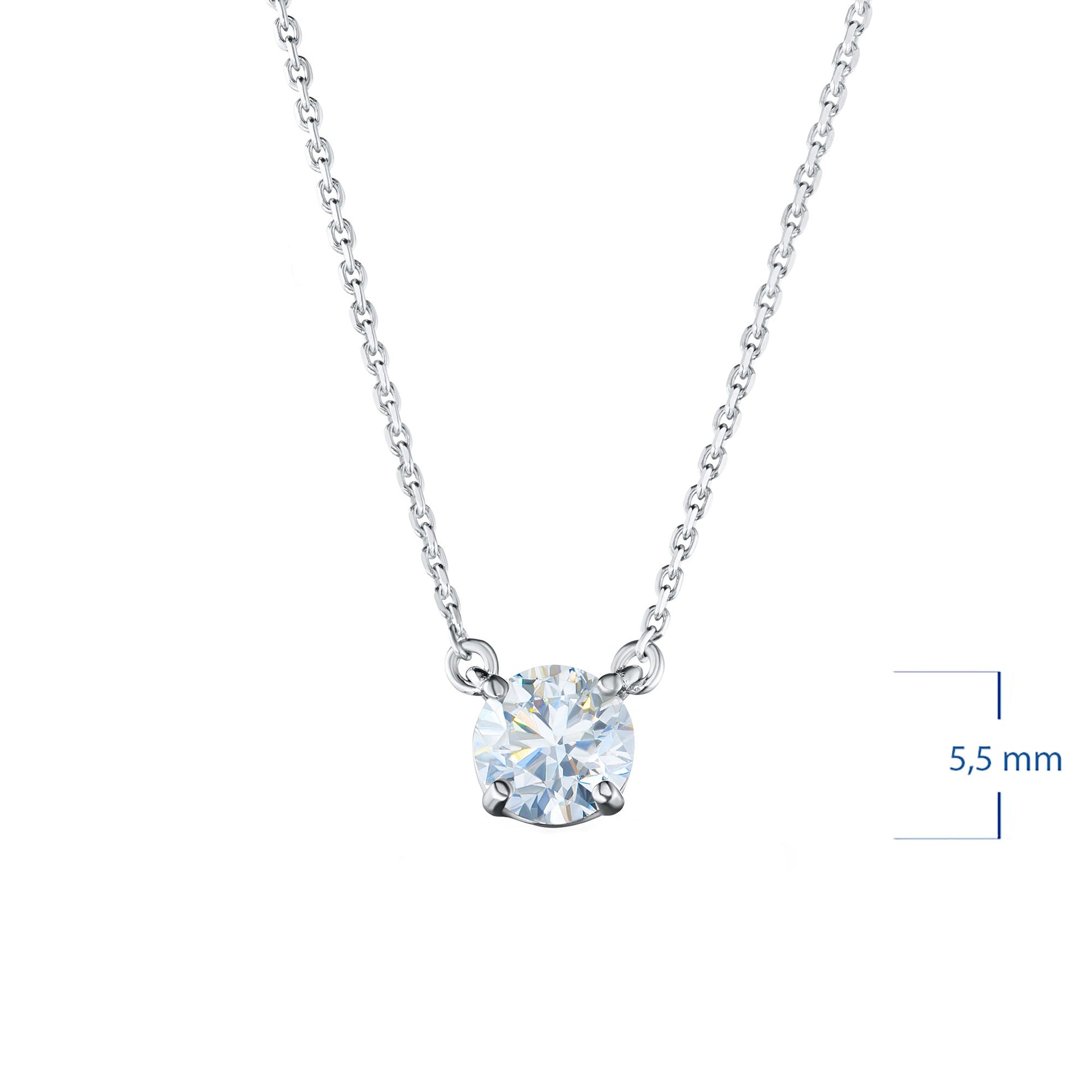 14K White Gold Necklace with 1 Round-Cut Lab-Created Diamond 0.4 CT.TW - Which Mark