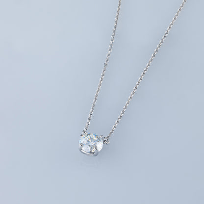 14K White Gold Necklace with 1 Round-Cut Lab-Created Diamond 0.4 CT.TW - Which Mark