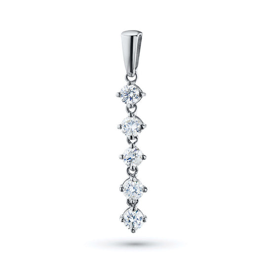 Sterling Silver Pendant with 5 Round-Cut Lab-Created Diamonds 0.514 - Which Mark
