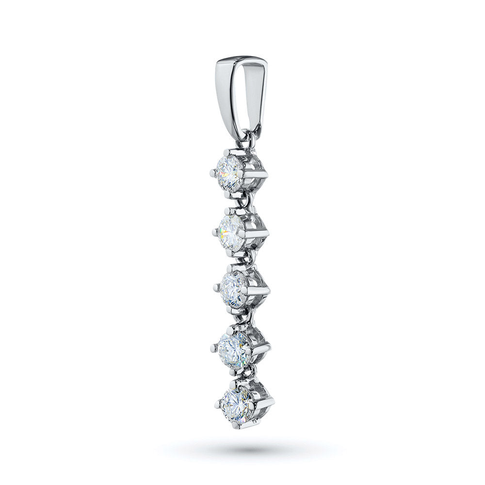 Sterling Silver Pendant with 5 Round-Cut Lab-Created Diamonds 0.514 - Which Mark