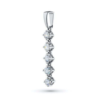 Sterling Silver Pendant with 5 Round-Cut Lab-Created Diamonds 0.514 - Which Mark