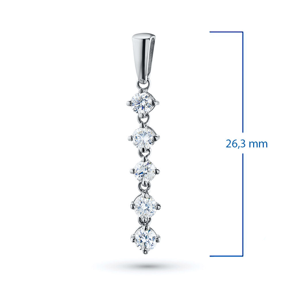 Sterling Silver Pendant with 5 Round-Cut Lab-Created Diamonds 0.514 - Which Mark