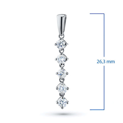 Sterling Silver Pendant with 5 Round-Cut Lab-Created Diamonds 0.514 - Which Mark