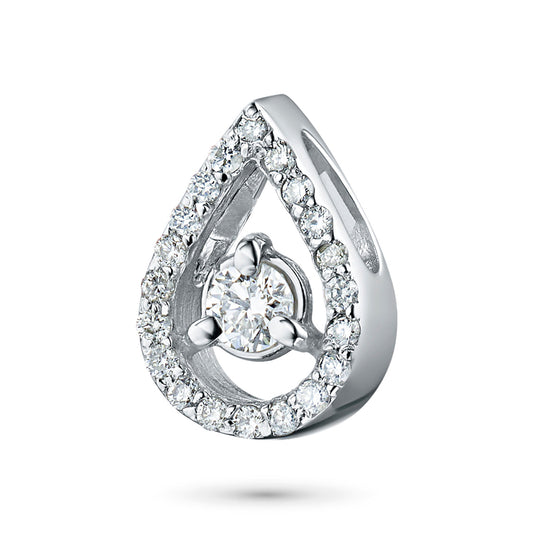14K White Gold Pendant with 21 Round-Cut Lab-Created Diamonds 0.33 - Which Mark