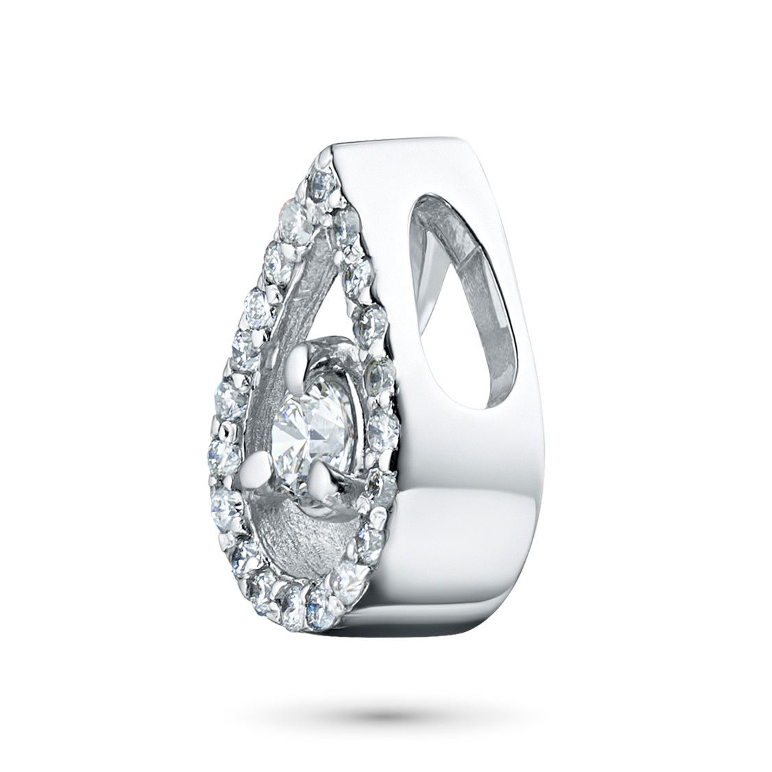 14K White Gold Pendant with 21 Round-Cut Lab-Created Diamonds 0.33 - Which Mark