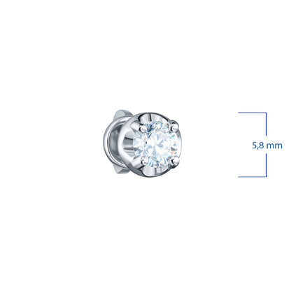14K White Gold Earring Studs with 2 Round-Cut Lab-Created Diamonds - Which Mark