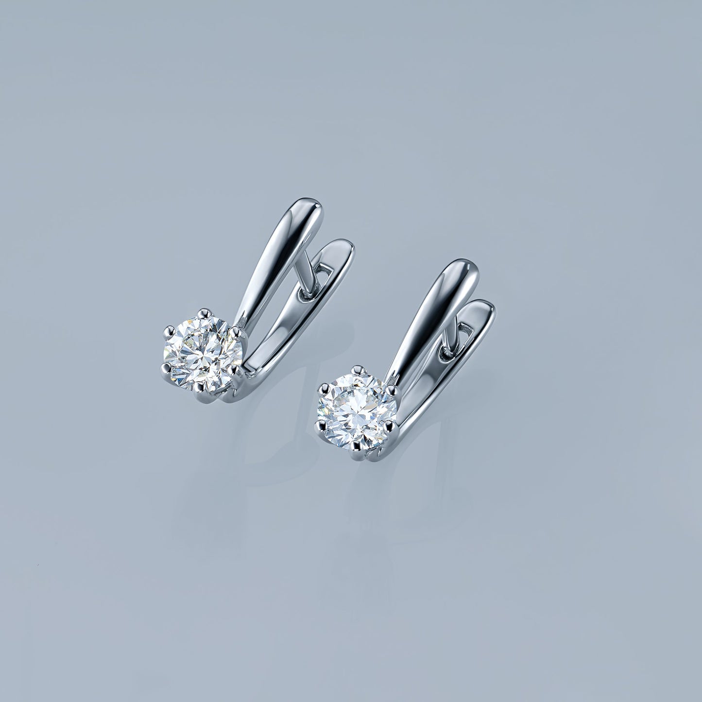 14K White Gold Earrings with 2 Round-Cut Lab-Created Diamonds 0.72 - Which Mark