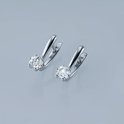 14K White Gold Earrings with 2 Round-Cut Lab-Created Diamonds 0.72 - Which Mark