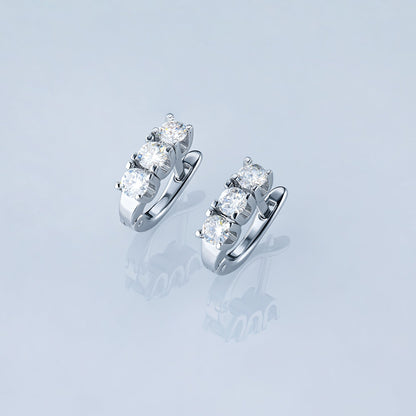 14K White Gold Earrings with 6 Round-Cut Lab-Created Diamonds 1.533 - Which Mark