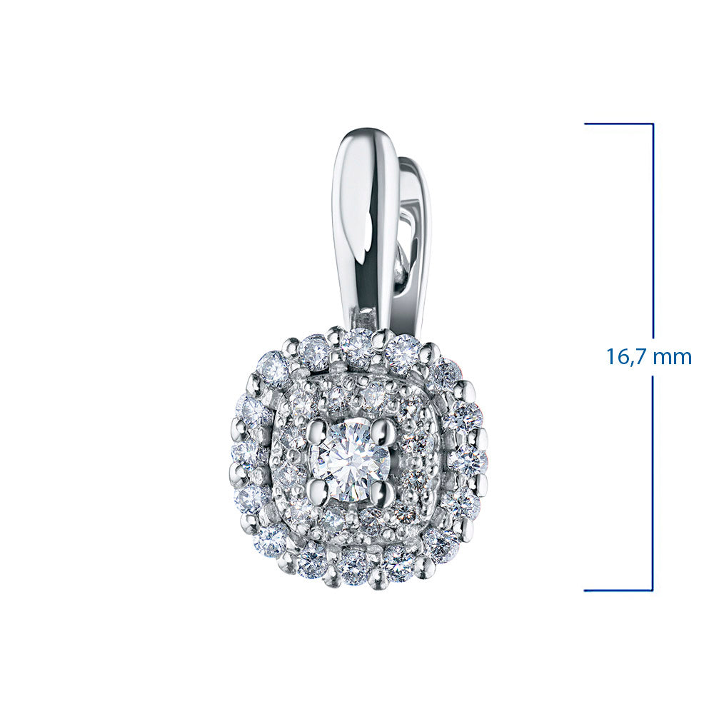 14K White Gold Earrings with 58 Round-Cut Lab-Created Diamonds 0.701 - Which Mark