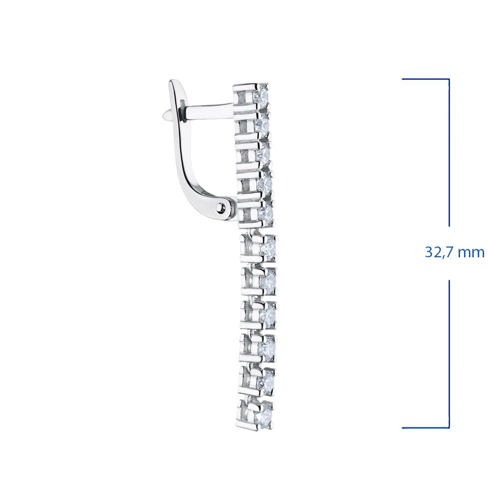 14K White Gold Earrings with 22 Round-Cut Lab-Created Diamonds 1.152 - Which Mark