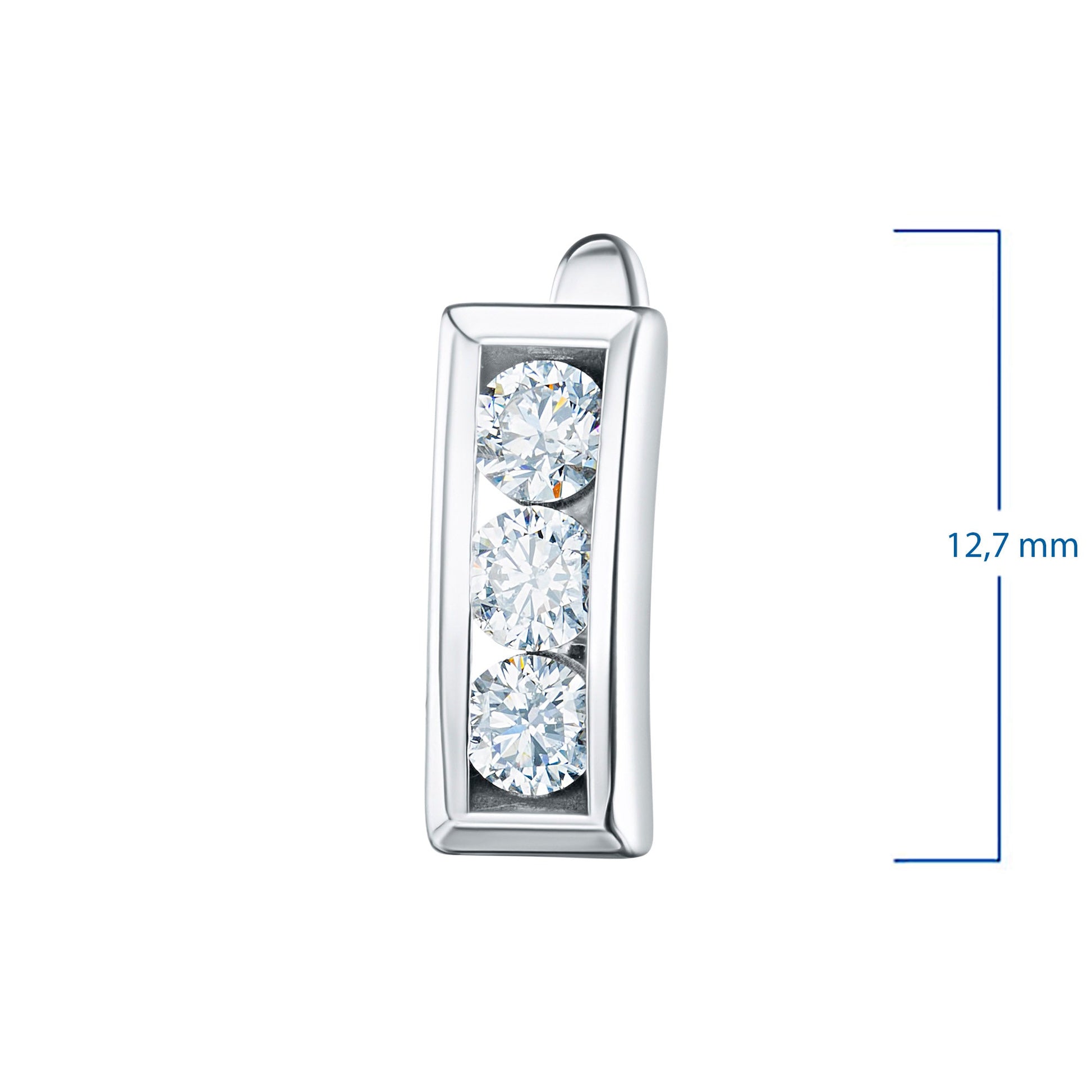 14K White Gold Earrings with 6 Round-Cut Lab-Created Diamonds 0.851 - Which Mark