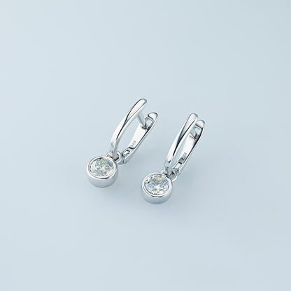 14K White Gold Earrings with 2 Round-Cut Lab-Created Diamonds 0.91 - Which Mark