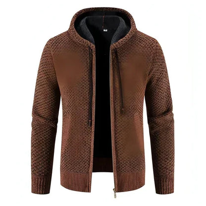 Knitwear Men's Hooded Sweater Fleece-lined Velvet-added Thickness - Which Mark