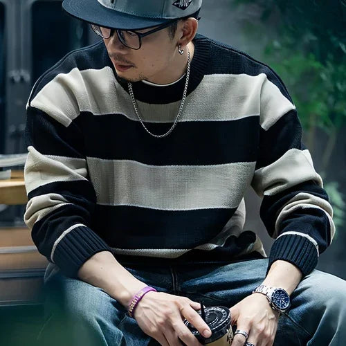 Men's Loose Fashion Brand Crew Neck Casual Sweater Men's - Which Mark