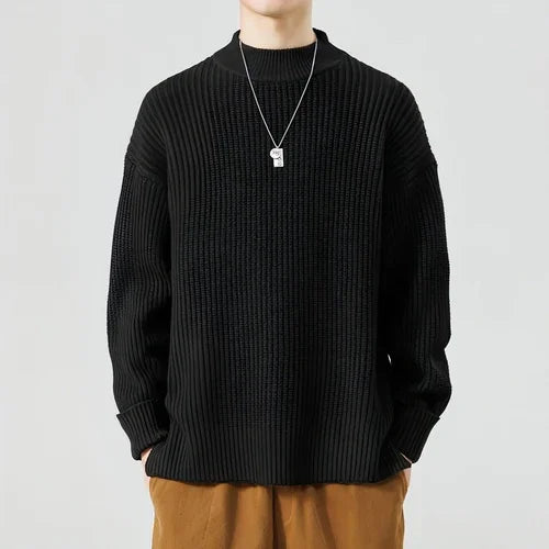 Half High Necked Sweater For Men's Casual Knitwear Outerwear - Which Mark