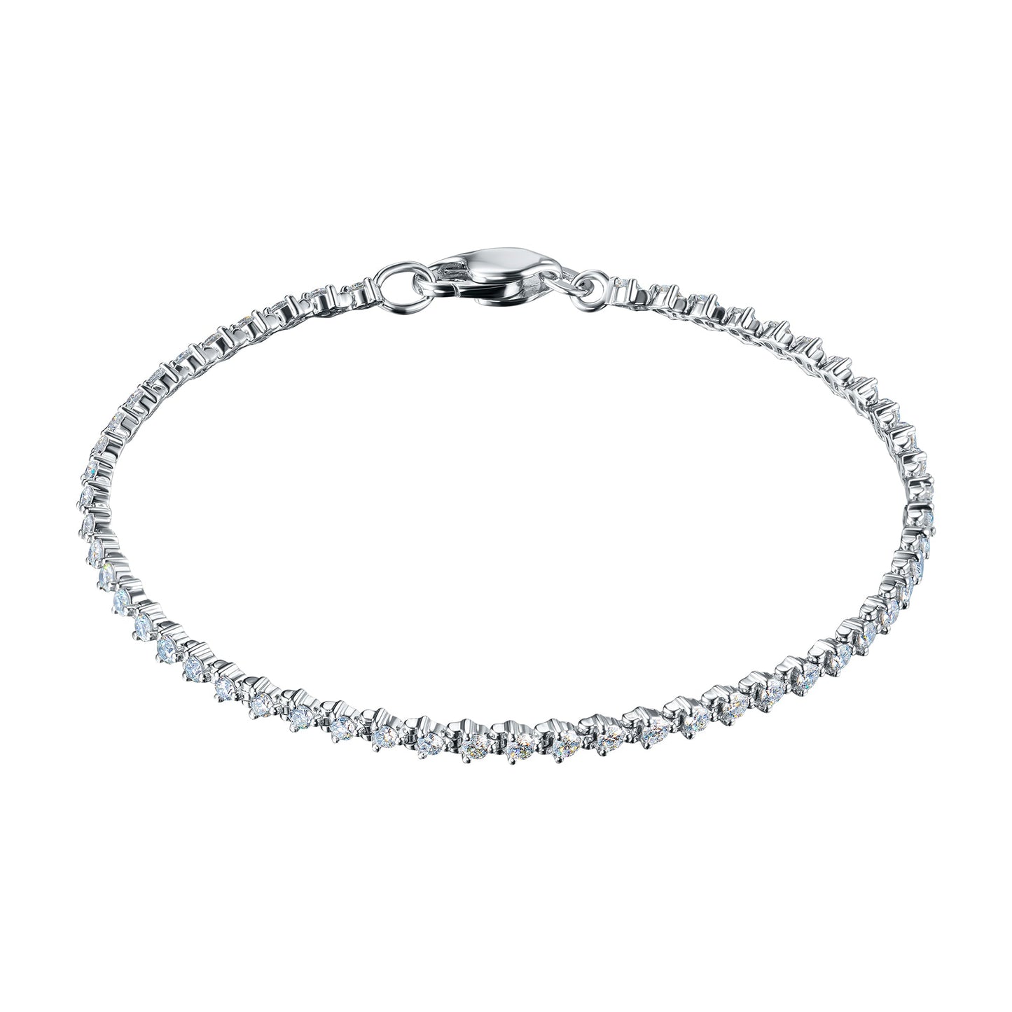 14K White Gold Bracelet with 58 Round-Cut Lab-Created Diamonds 2.022 - Which Mark