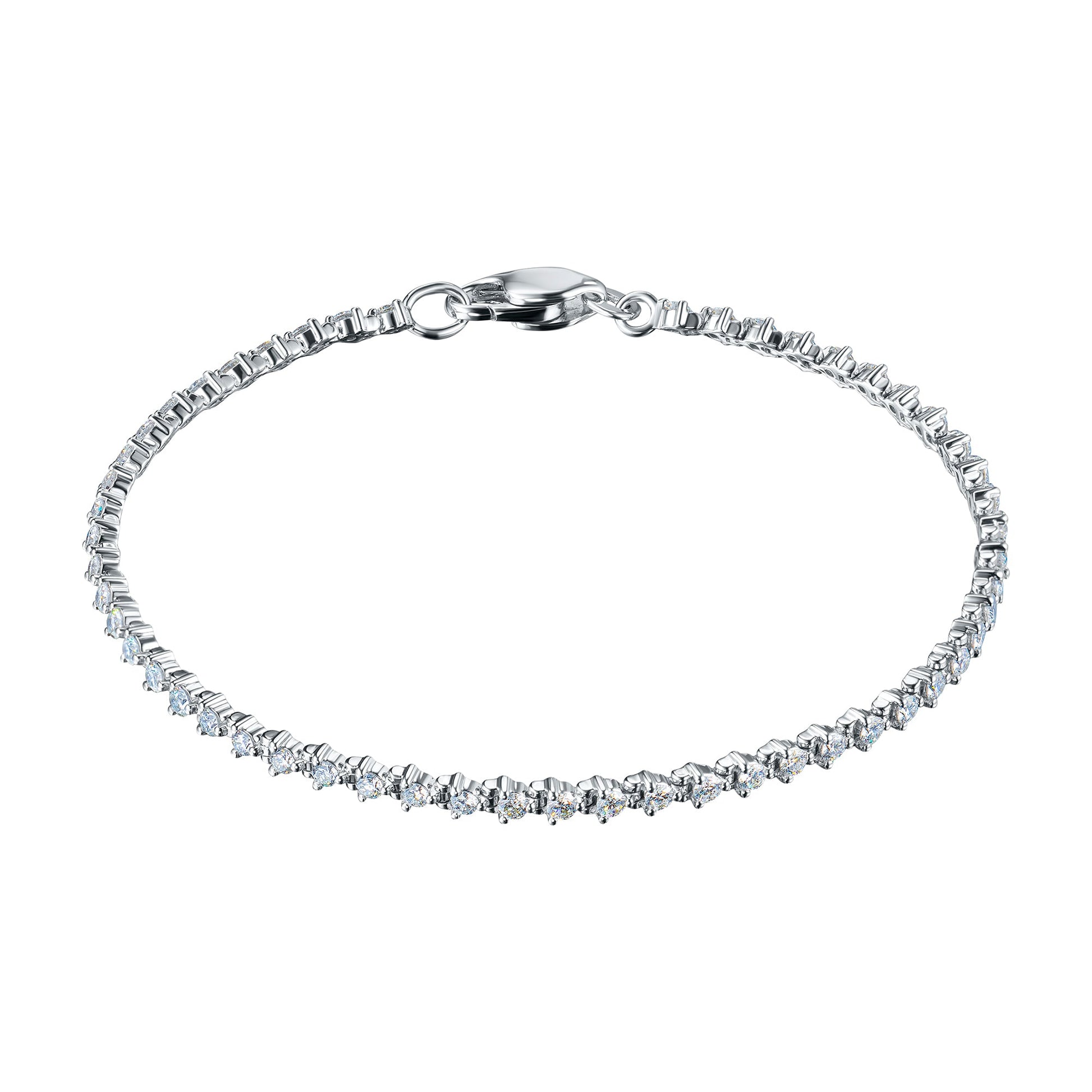 14K White Gold Bracelet with 58 Round-Cut Lab-Created Diamonds 2.022 - Which Mark