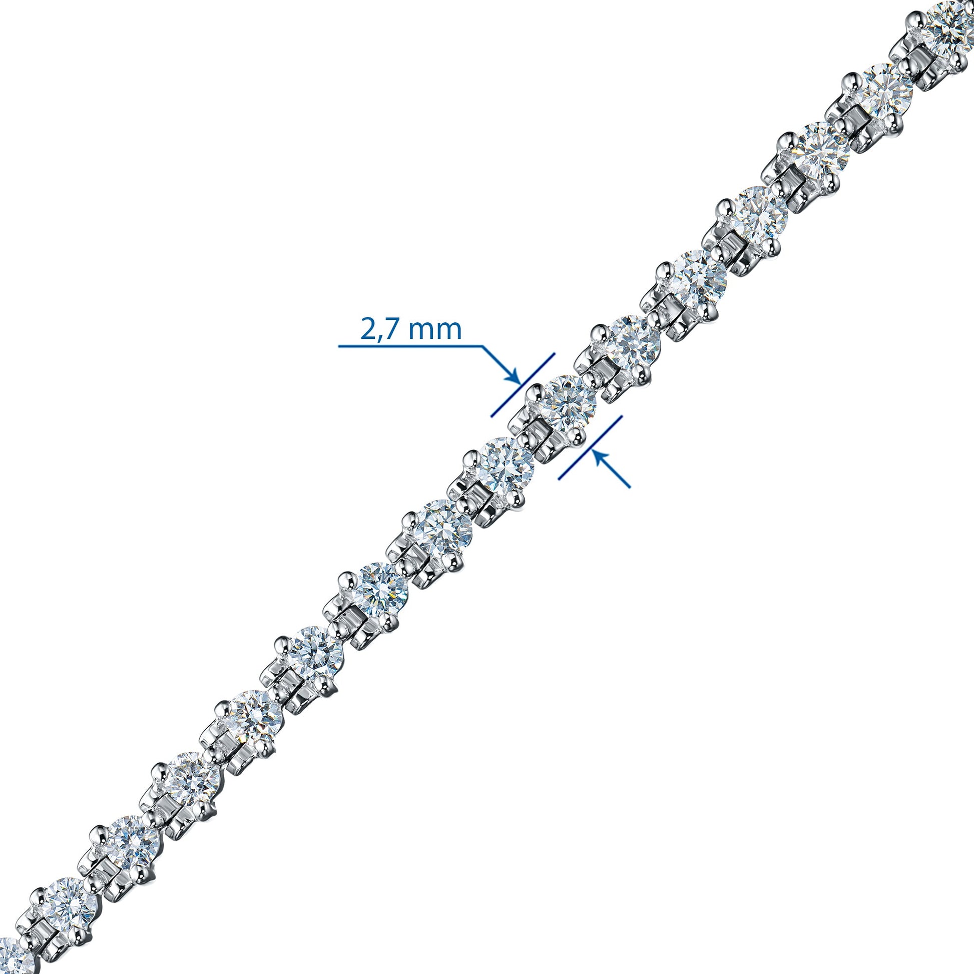14K White Gold Bracelet with 58 Round-Cut Lab-Created Diamonds 2.022 - Which Mark
