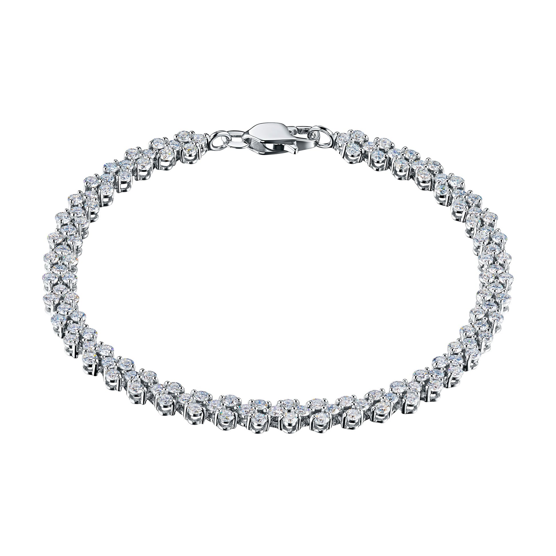 14K White Gold Bracelet with 124 Round-Cut Lab-Created Diamonds 4.337 - Which Mark