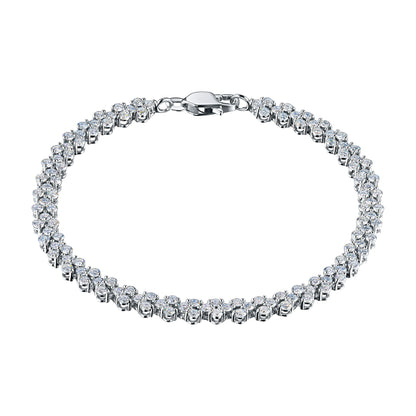 14K White Gold Bracelet with 124 Round-Cut Lab-Created Diamonds 4.337 - Which Mark