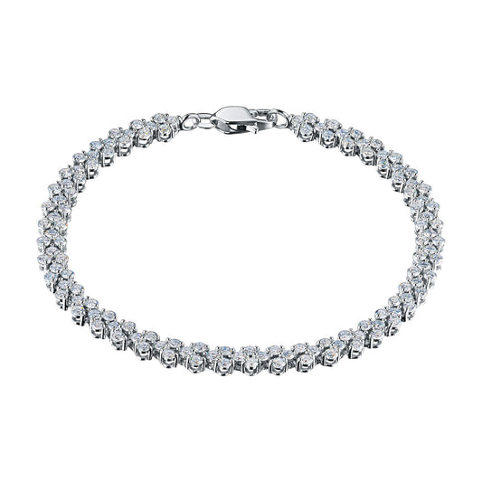 14K White Gold Bracelet with 124 Round-Cut Lab-Created Diamonds 4.337 - Which Mark