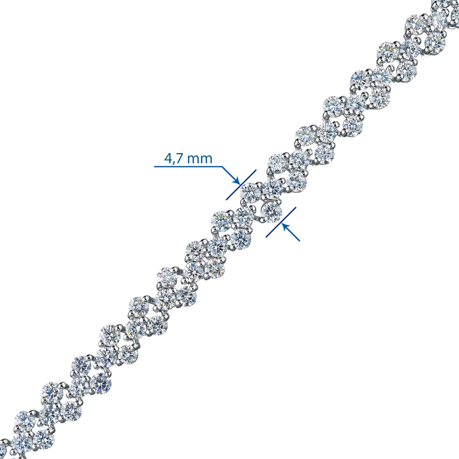 14K White Gold Bracelet with 124 Round-Cut Lab-Created Diamonds 4.337 - Which Mark