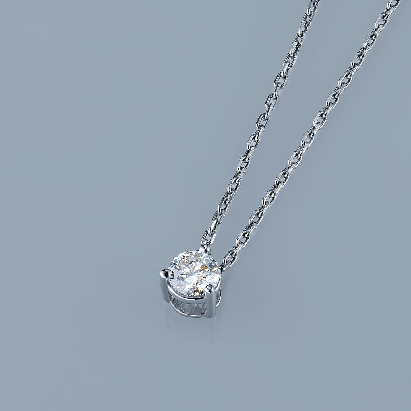 14K White Gold Pendant with 1 Round-Cut Lab-Created Diamond 0.34 CT.TW - Which Mark