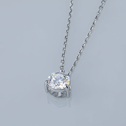 14K White Gold Pendant with 1 Round-Cut Lab-Created Diamond 1.005 - Which Mark