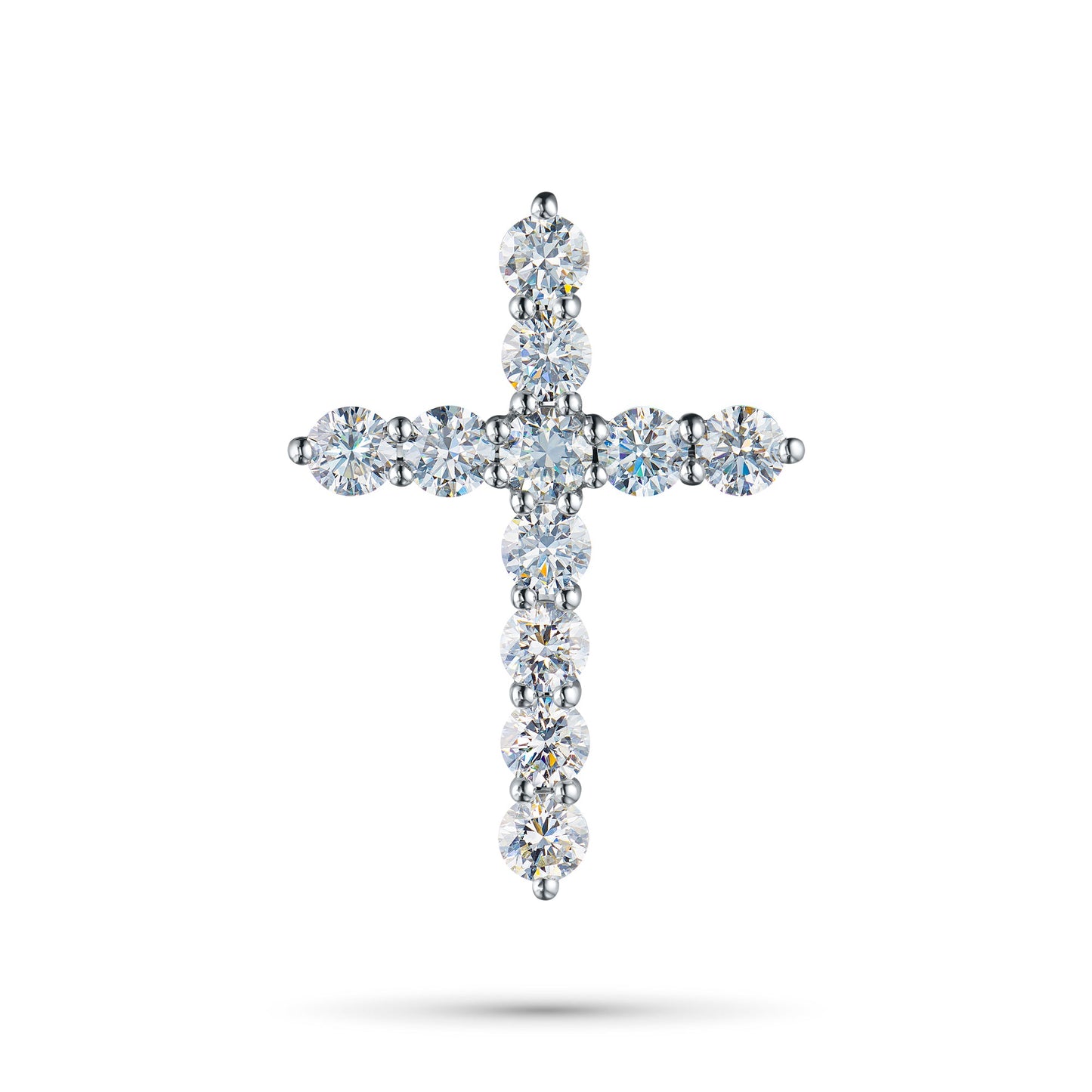 14K White Gold Pendant with 11 Round-Cut Lab-Created Diamonds 1.748 - Which Mark