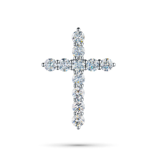 14K White Gold Pendant with 11 Round-Cut Lab-Created Diamonds 1.748 - Which Mark