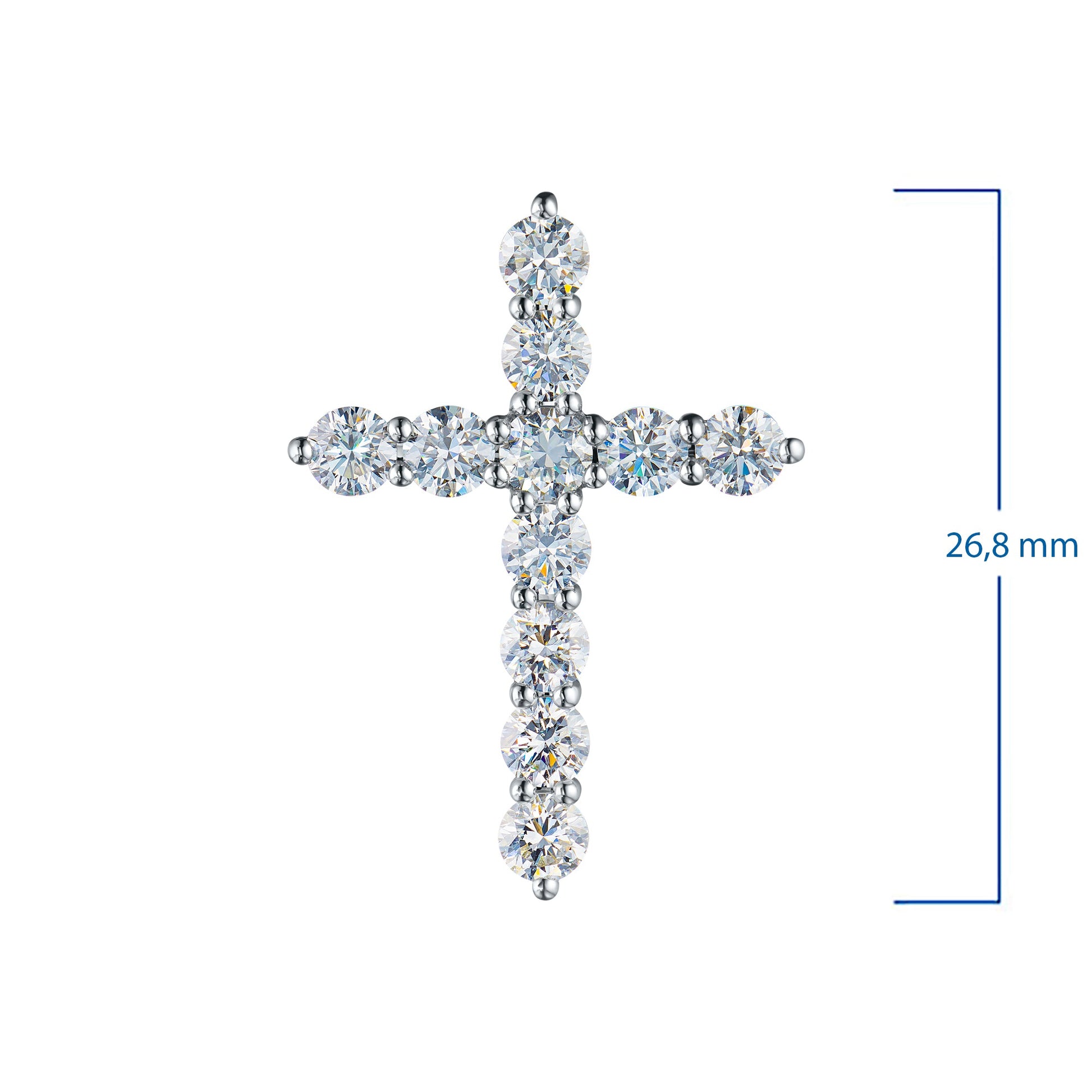 14K White Gold Pendant with 11 Round-Cut Lab-Created Diamonds 1.748 - Which Mark
