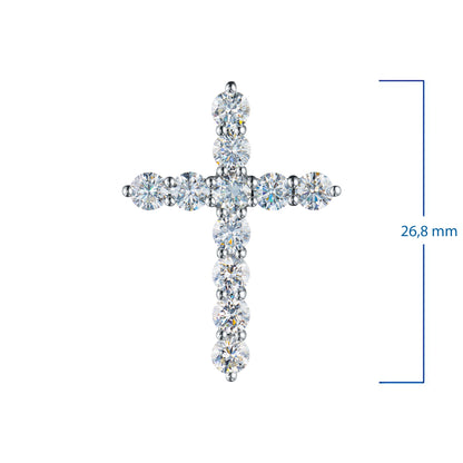 14K White Gold Pendant with 11 Round-Cut Lab-Created Diamonds 1.748 - Which Mark