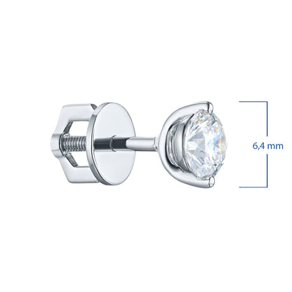 14K White Gold Earring Studs with 2 Round-Cut Lab-Created Diamonds - Which Mark
