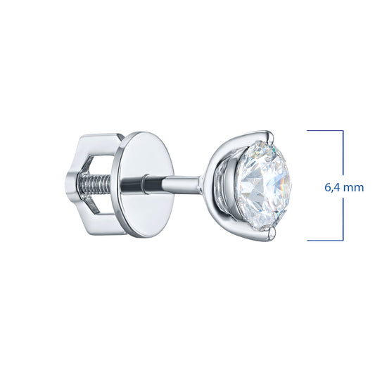 14K White Gold Earring Studs with 2 Round-Cut Lab-Created Diamonds - Which Mark