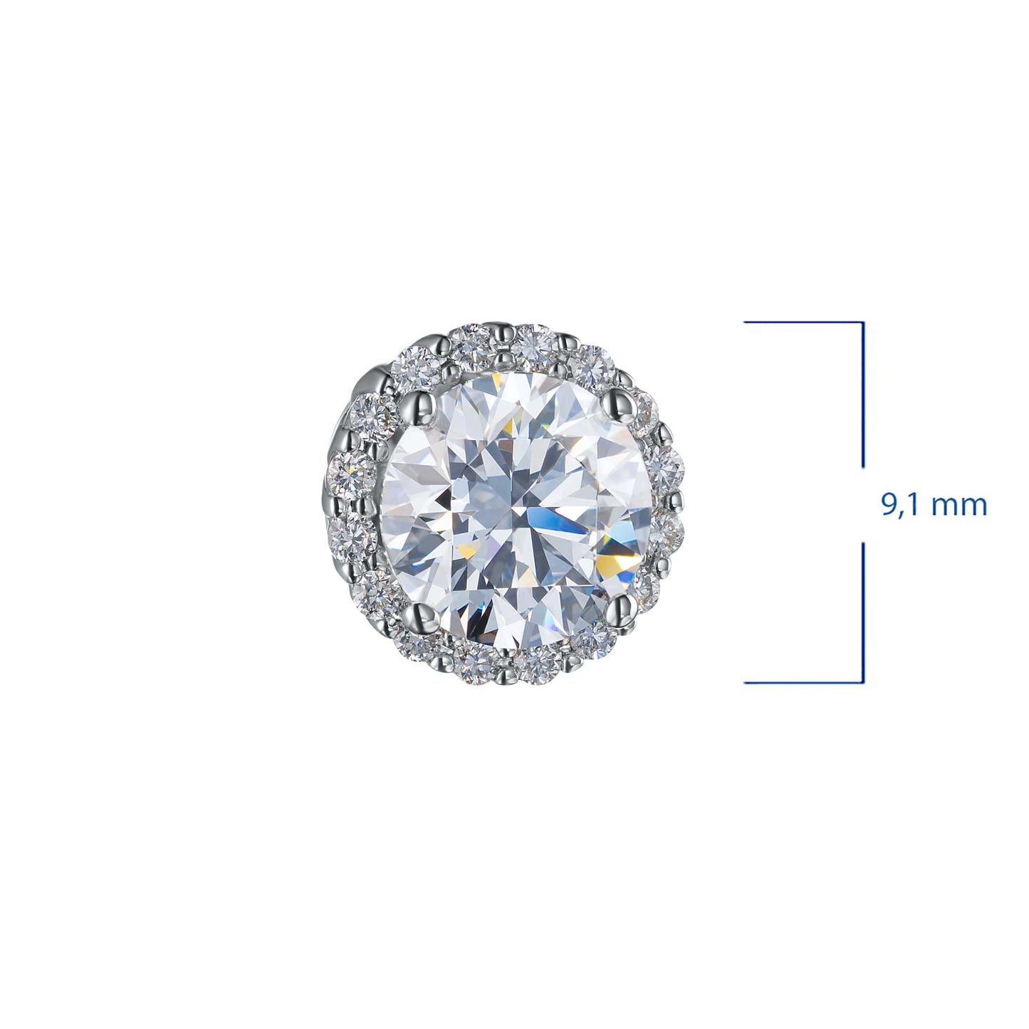 14K White Gold Earring Studs with 34 Round-Cut Lab-Created Diamonds - Which Mark